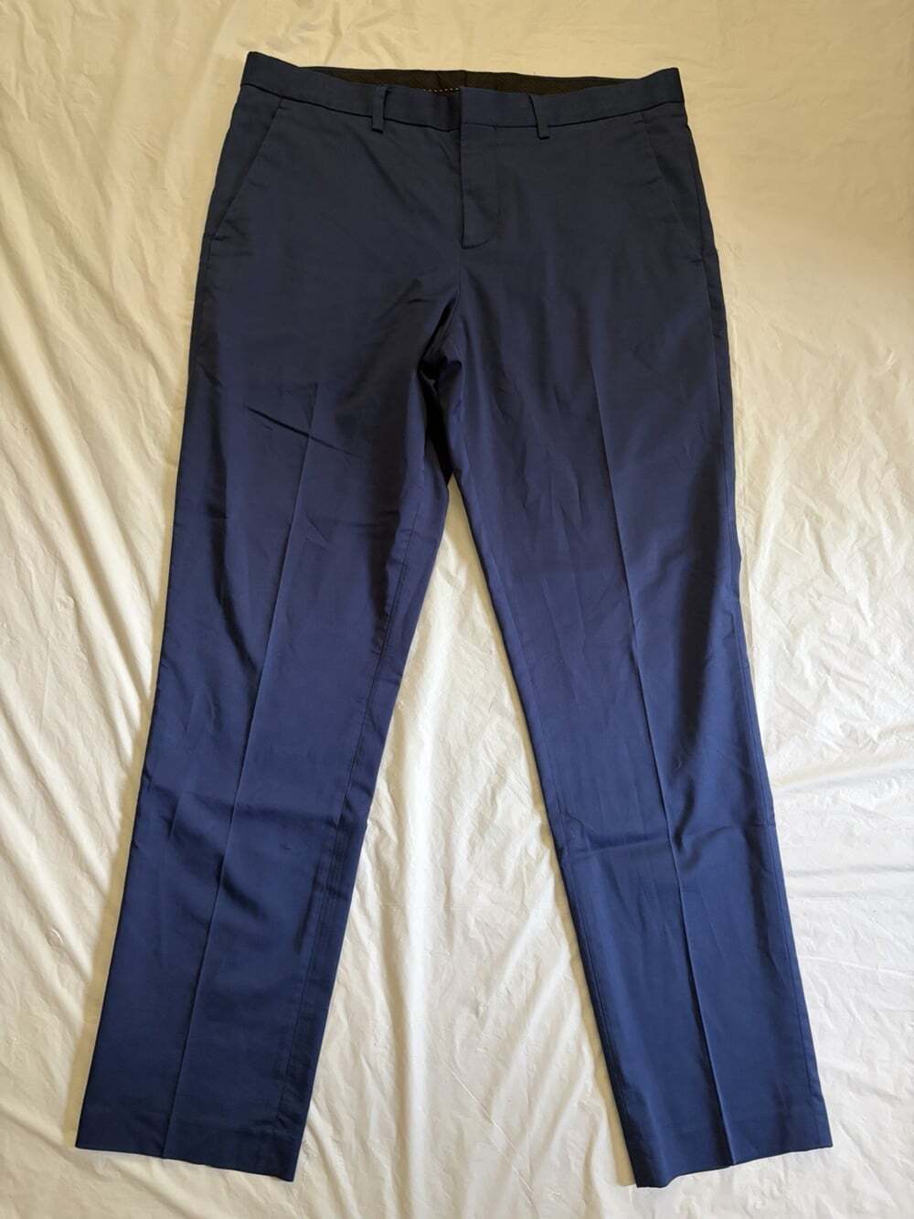 Express Pants Men's 33x32 Navy Photographer Slim Fit Sheen